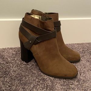 Express brown bootie heels